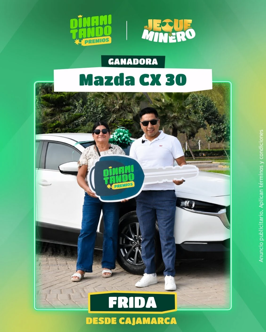 Frida, ganadora de una Mazda CX-30, desde Cajamarca